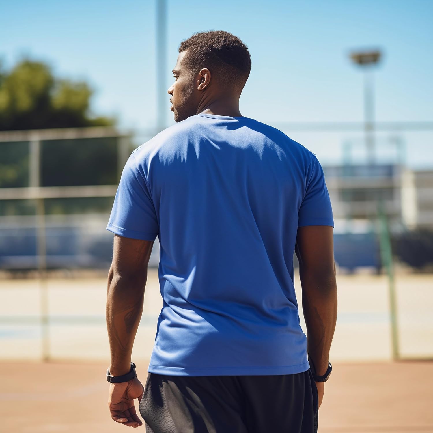 5 Pack Mens Short Sleeve Quick Dry Active Athletic T Shirt Running Gym Workout Tee Tops - Image 3