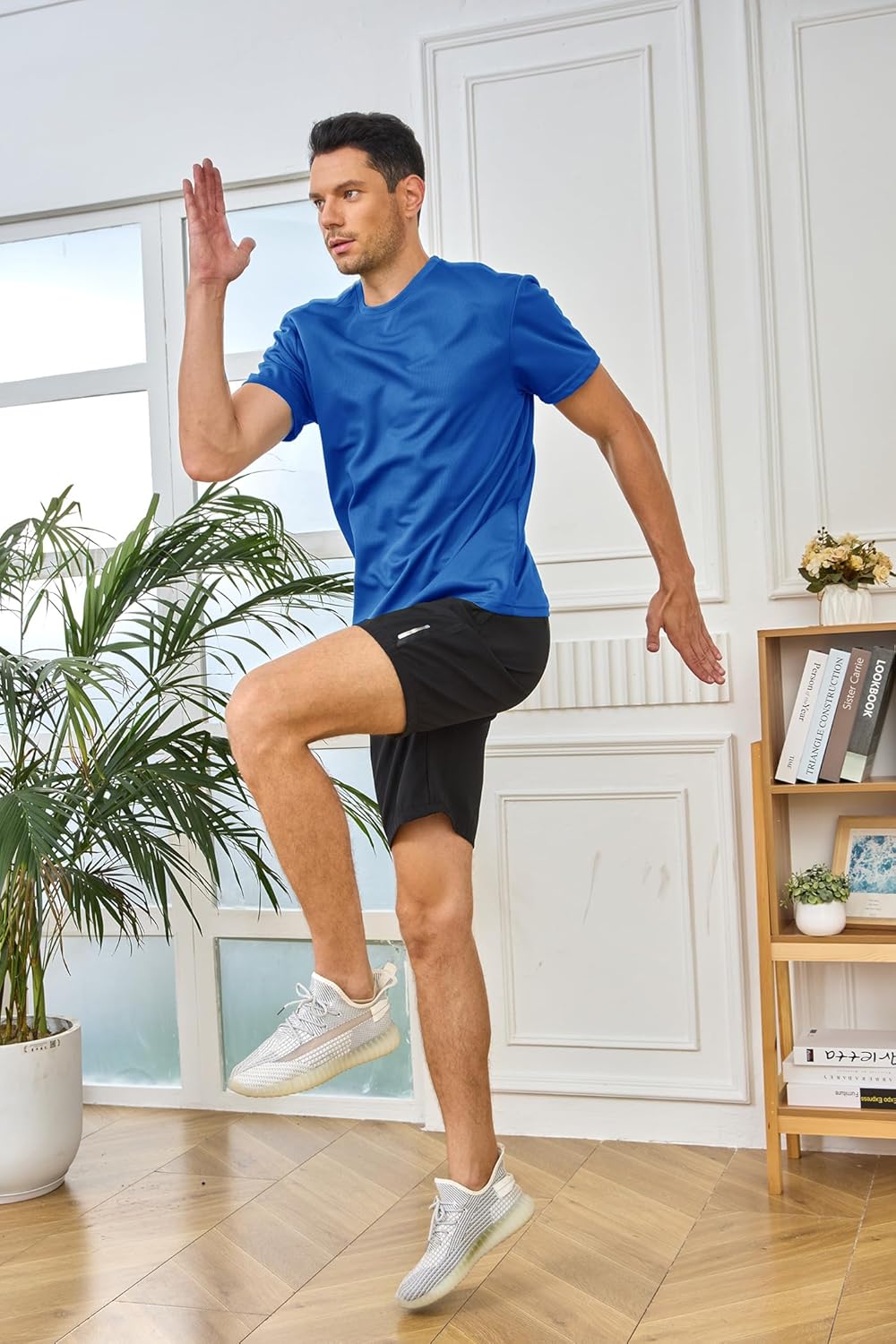 5 Pack Mens Short Sleeve Quick Dry Active Athletic T Shirt Running Gym Workout Tee Tops - Image 4