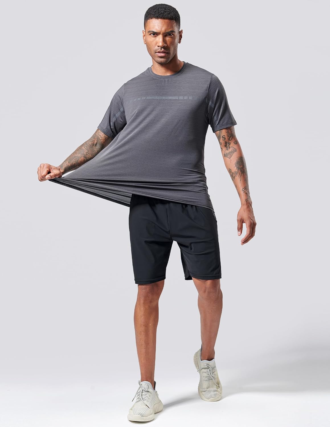 5 Pack Men\u2019s Active Quick Dry Crew Neck T Shirts | Athletic Running Gym Workout Short Sleeve Tee Tops Bulk - Image 3
