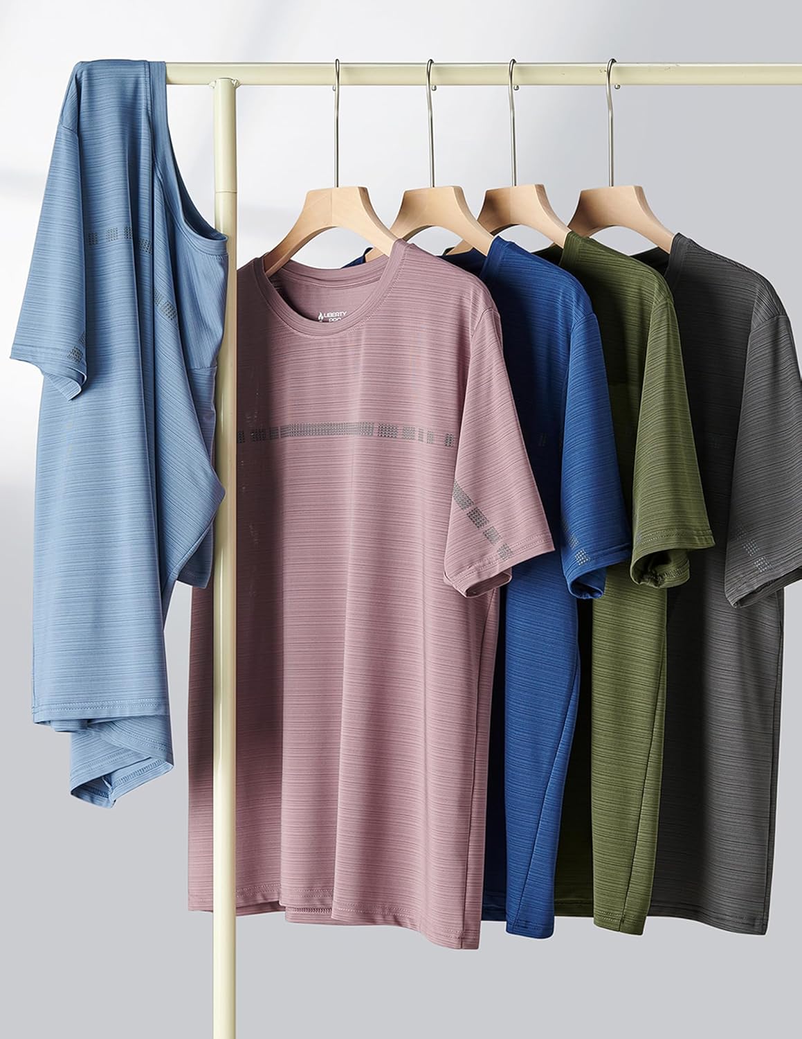 5 Pack Men\u2019s Active Quick Dry Crew Neck T Shirts | Athletic Running Gym Workout Short Sleeve Tee Tops Bulk - Image 6