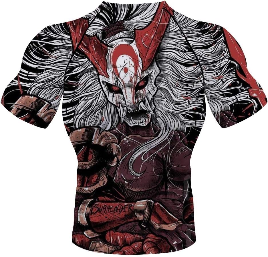 CHOO Men's Mask Samurai Moisture Wicking Gym T-Shirt Quick-Dry Stretch Clothing 2-Pack (Shortsleeve + Shorts), XX-Large - Image 3