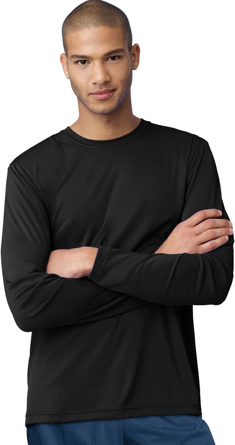 Multi Pack Hanes Men?s Cool Dri Long Sleeve Performance - Image 2