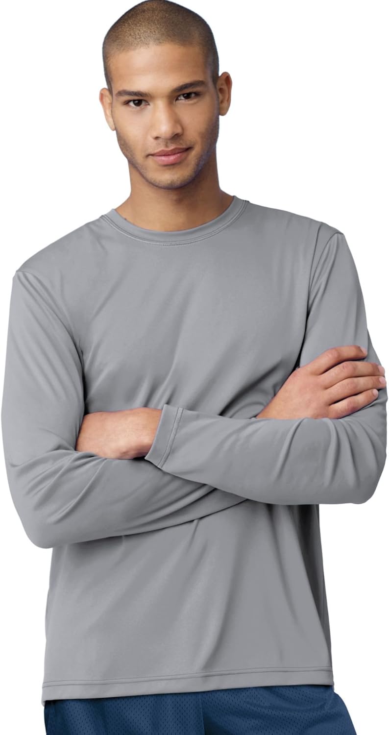 Multi Pack Hanes Men?s Cool Dri Long Sleeve Performance - Image 5