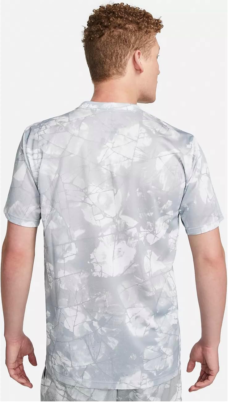 Nike Men’s Dri-FIT Legend All-Over Print Training T-Shirt Small White/Gray - Image 2