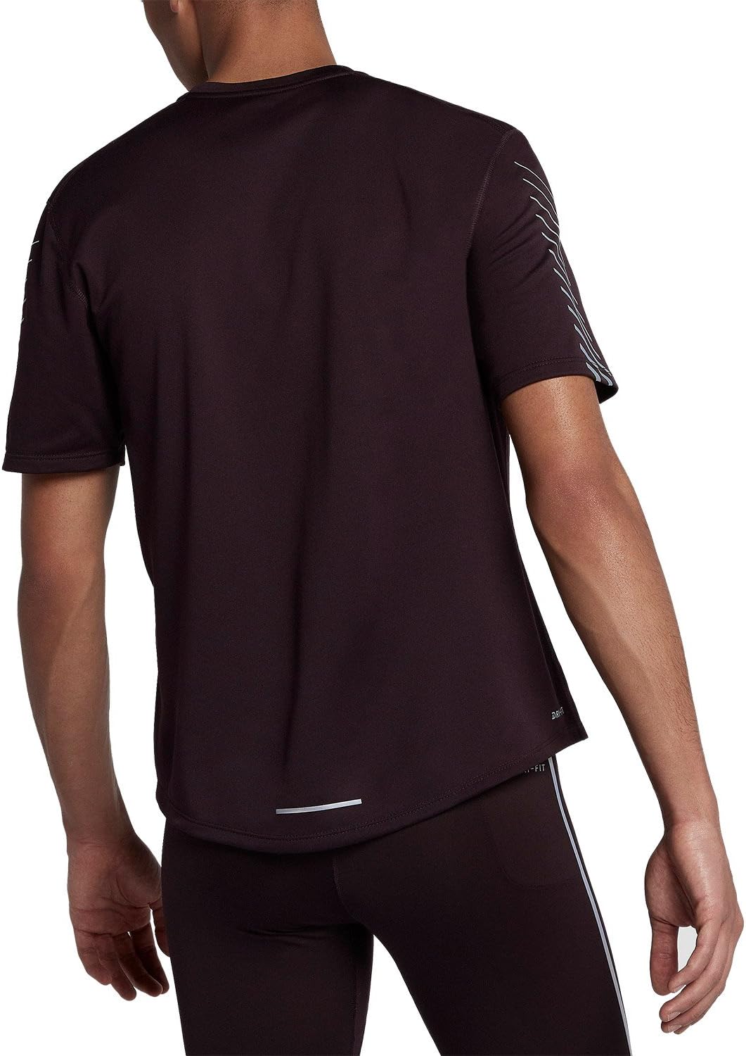 Nike Men`s Dri-FIT Miler Short Sleeve T-Shirt (Port Whine(858075-652)/Reflective Silver, XX-Large) - Image 2
