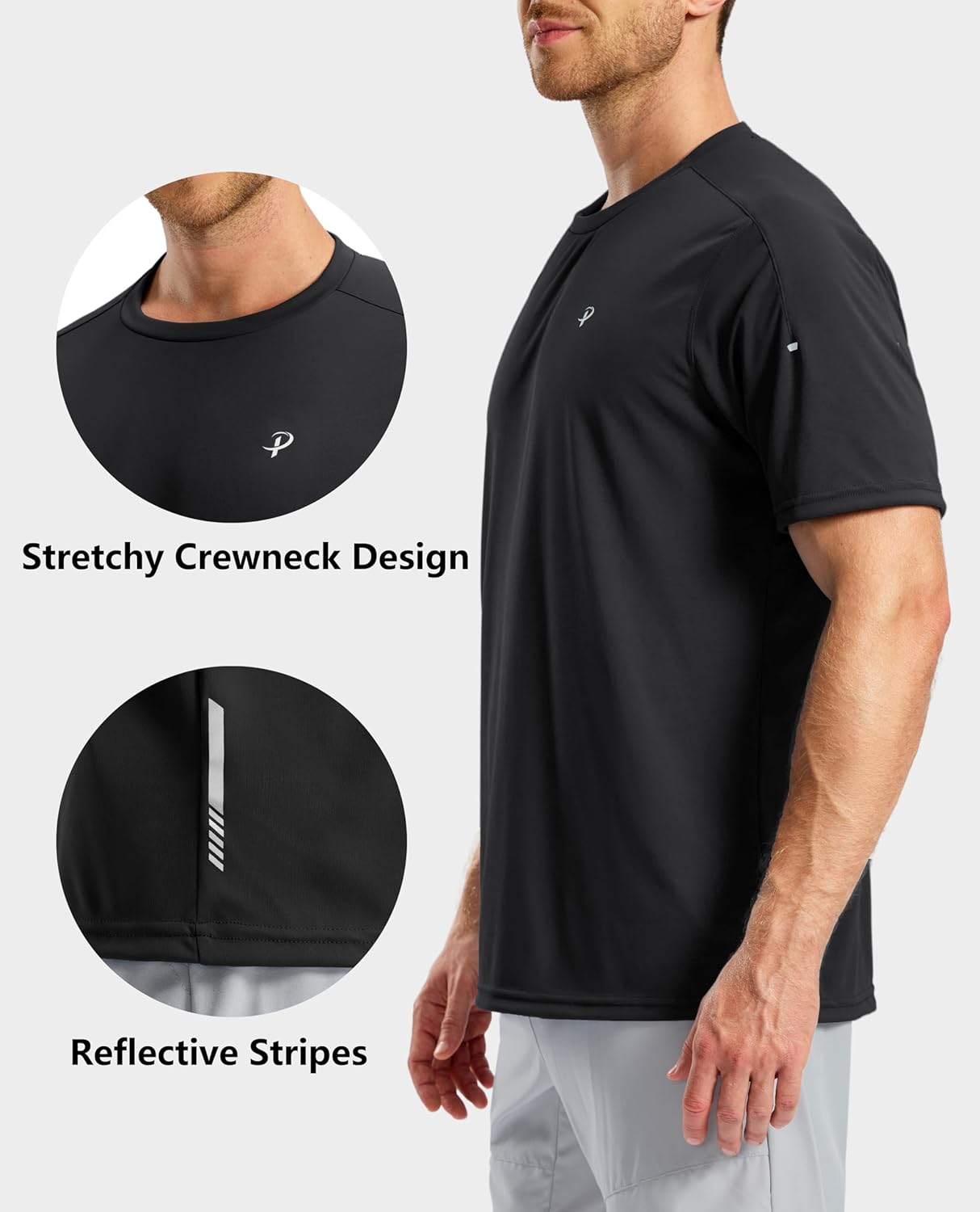 Pudolla Men's Workout Running T-Shirts Lightweight Quick Dry Athletic Gym Shirts for Men Short Sleeve Sport Tee Tops - Image 3