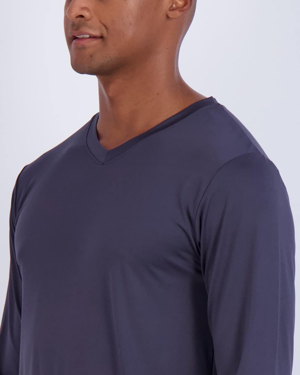 Real Essentials 4 Pack: Men's Dry Fit Long Sleeve V-Neck Active T-Shirt - Athletic Outdoor UPF 50+ - Set 2, 3X - Image 3