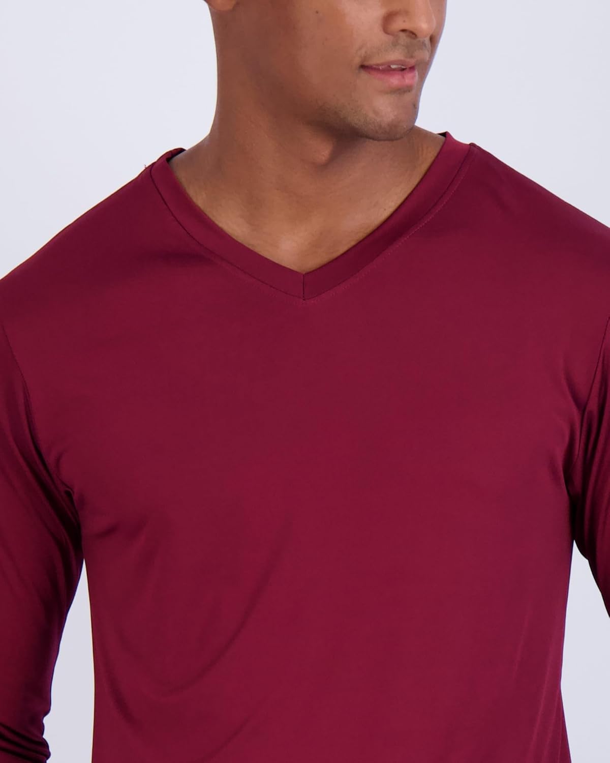 Real Essentials 4 Pack: Men's Dry Fit Long Sleeve V-Neck Active T-Shirt - Athletic Outdoor UPF 50+ - Set 2, 3X - Image 4