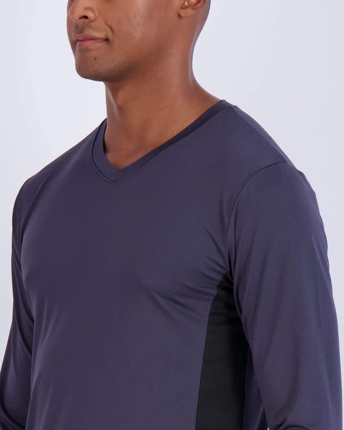 Real Essentials 4 Pack: Men's Dry Fit Long Sleeve V-Neck Active T-Shirt - Athletic Outdoor UPF 50+ - Set 4, 3X - Image 3