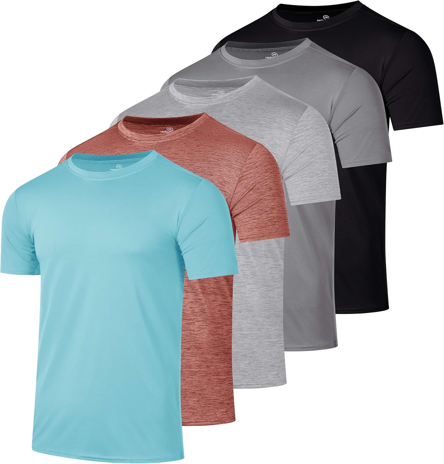 Real Essentials 5 Pack: Men\u2019s Short Sleeve Dry Fit T-Shirts \u2013 Moisture Wicking Athletic Workout Gym Fitness Casual Tees - Image 19