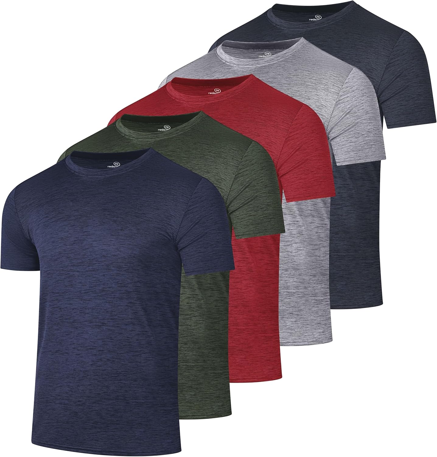 Real Essentials 5 Pack: Men\u2019s Short Sleeve Dry Fit T-Shirts \u2013 Moisture Wicking Athletic Workout Gym Fitness Casual Tees - Image 22