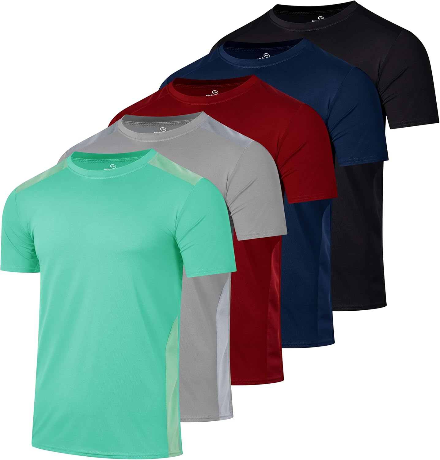 Real Essentials 5 Pack: Men\u2019s Short Sleeve Dry Fit T-Shirts \u2013 Moisture Wicking Athletic Workout Gym Fitness Casual Tees - Image 9