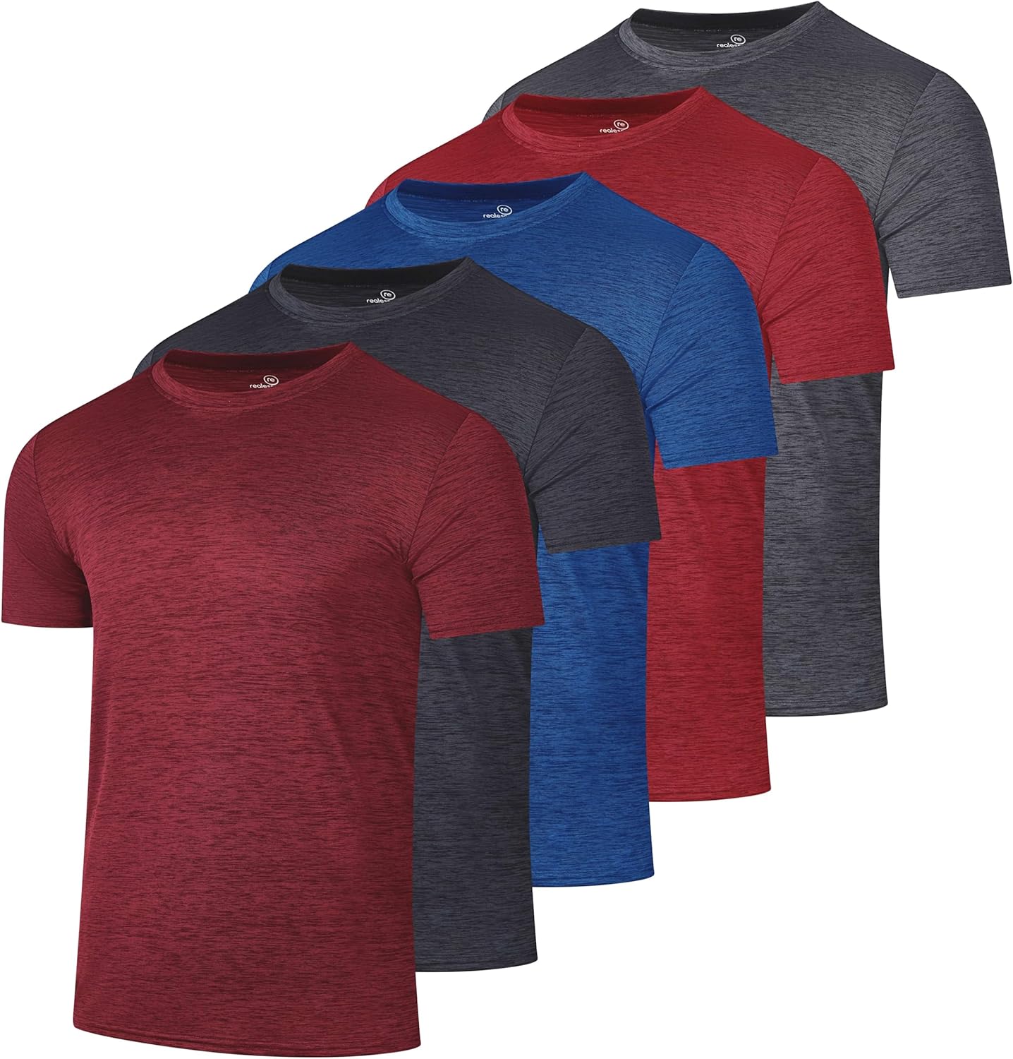 Real Essentials 5 Pack: Men\u2019s Short Sleeve Dry Fit T-Shirts \u2013 Moisture Wicking Athletic Workout Gym Fitness Casual Tees - Image 7