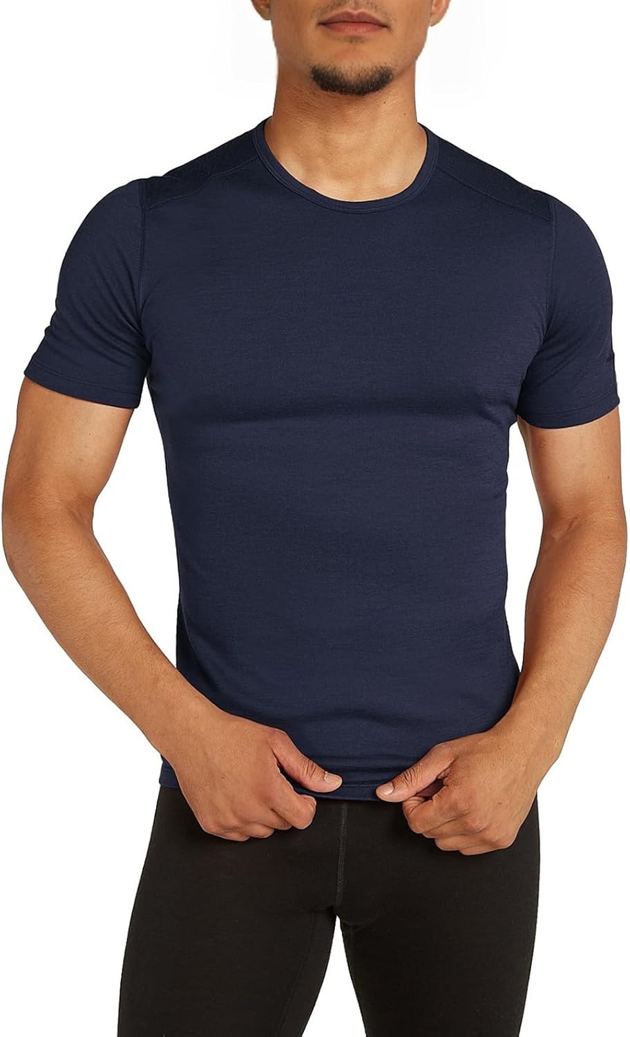 SIORO 100% Merino Wool T-Shirt for Men Short Sleeve Base Layers Odor Resistance Crew Neck Undershirt for Outdoor Hiking S-XXL