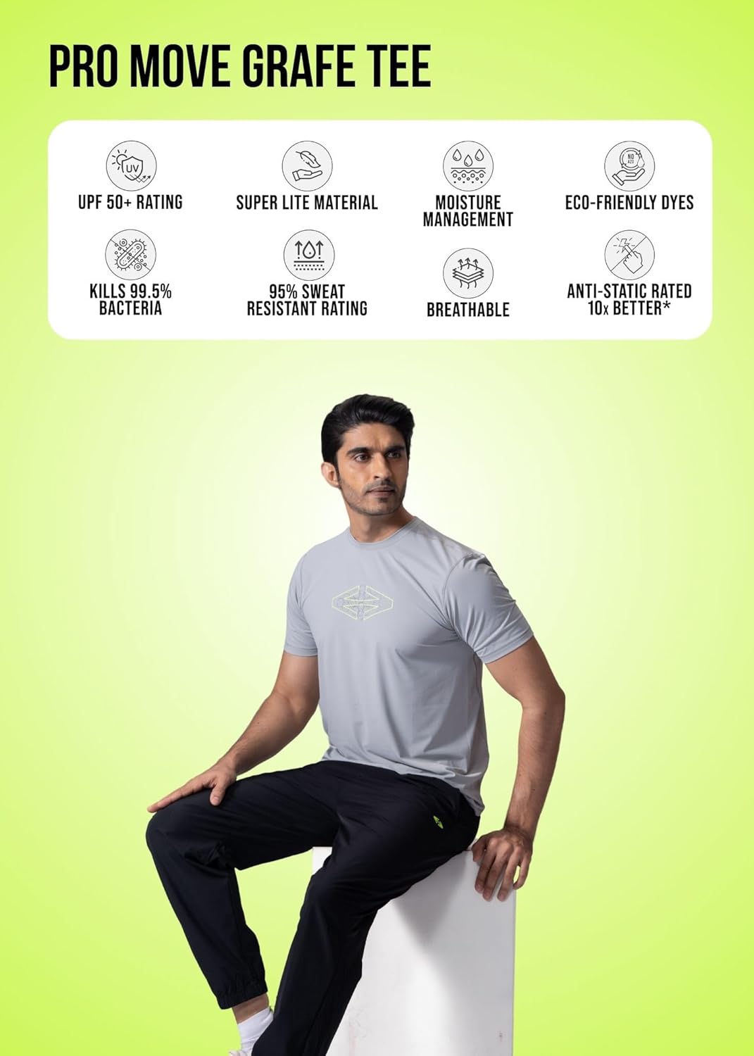 STRCH Nylon ProMove Grafen Men's Round Neck - Image 9