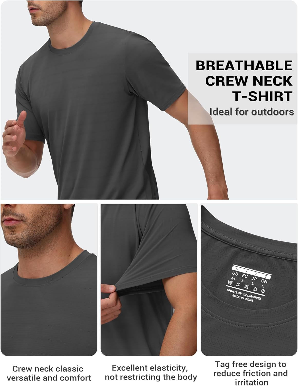 TACVASEN Men's Lightweight Athletic T-Shirts Quick Dry Workout Gym Tops Short Sleeve Running Tee Shirt Performance Activewear - Image 6