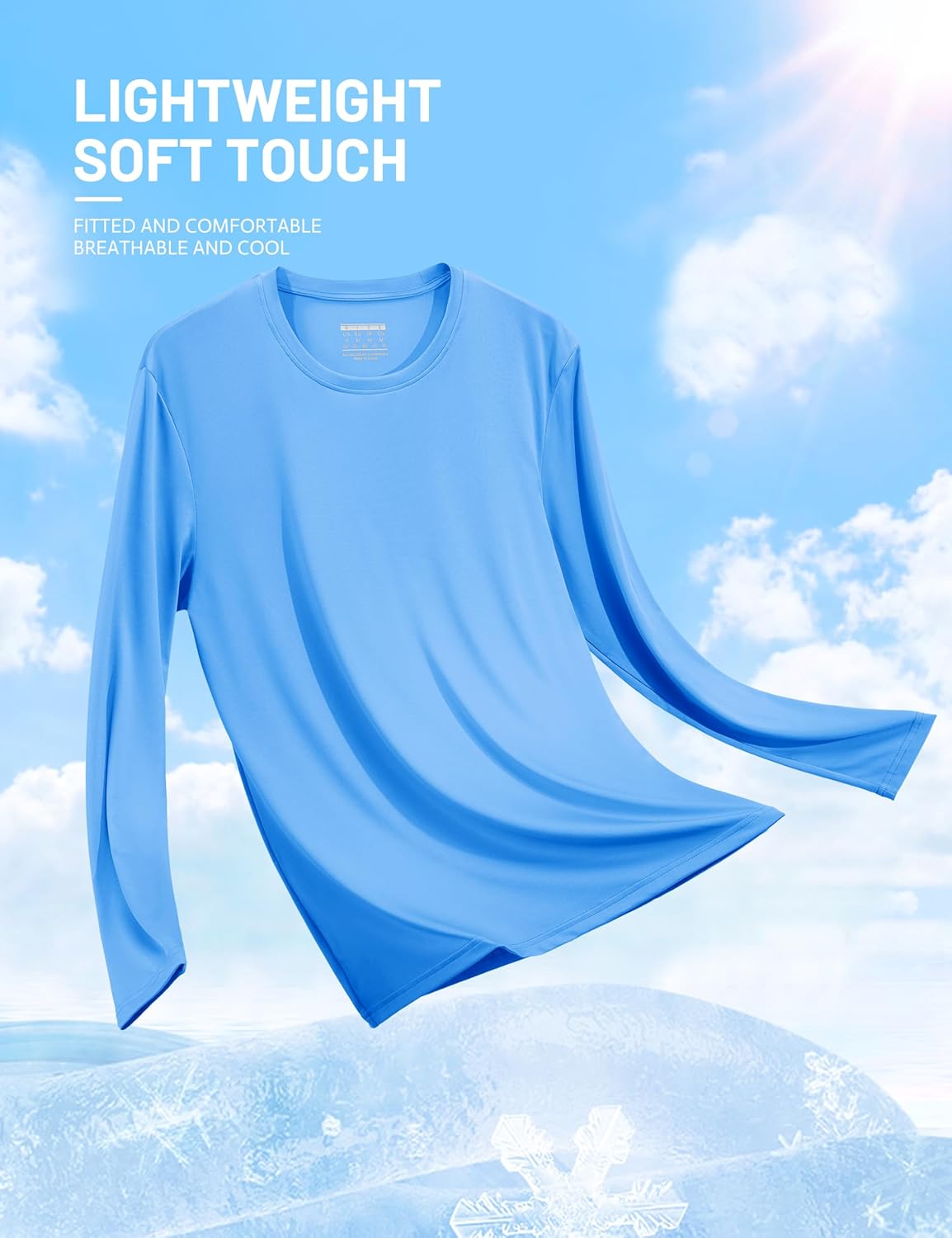 TACVASEN Men's Long Sleeve UPF 80+ Shirts Sun Protection UV SPF Shirts Rash Guard Fishing Running Quick Dry Lightweight - Image 6