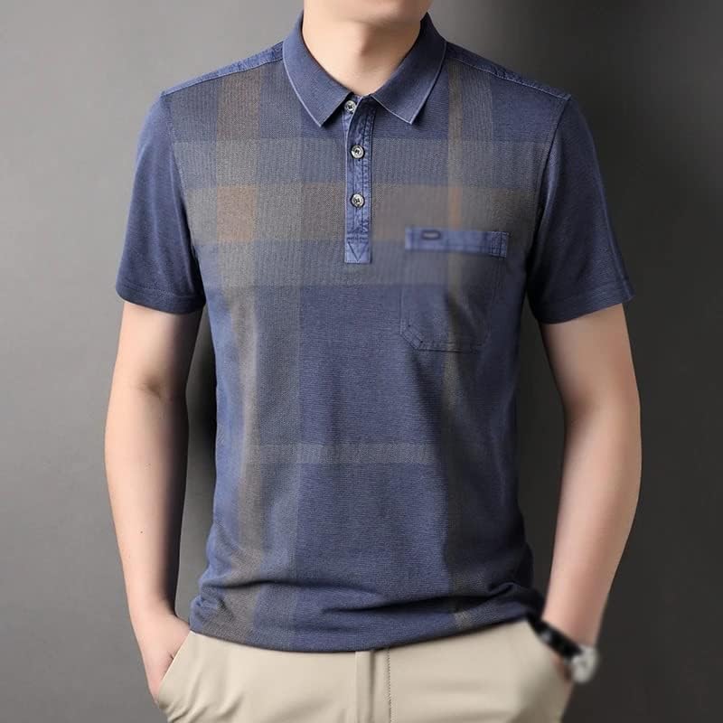 THJKUPO Men's Lapel Loose Shirt Thin Short Sleeve Cotton - Image 4