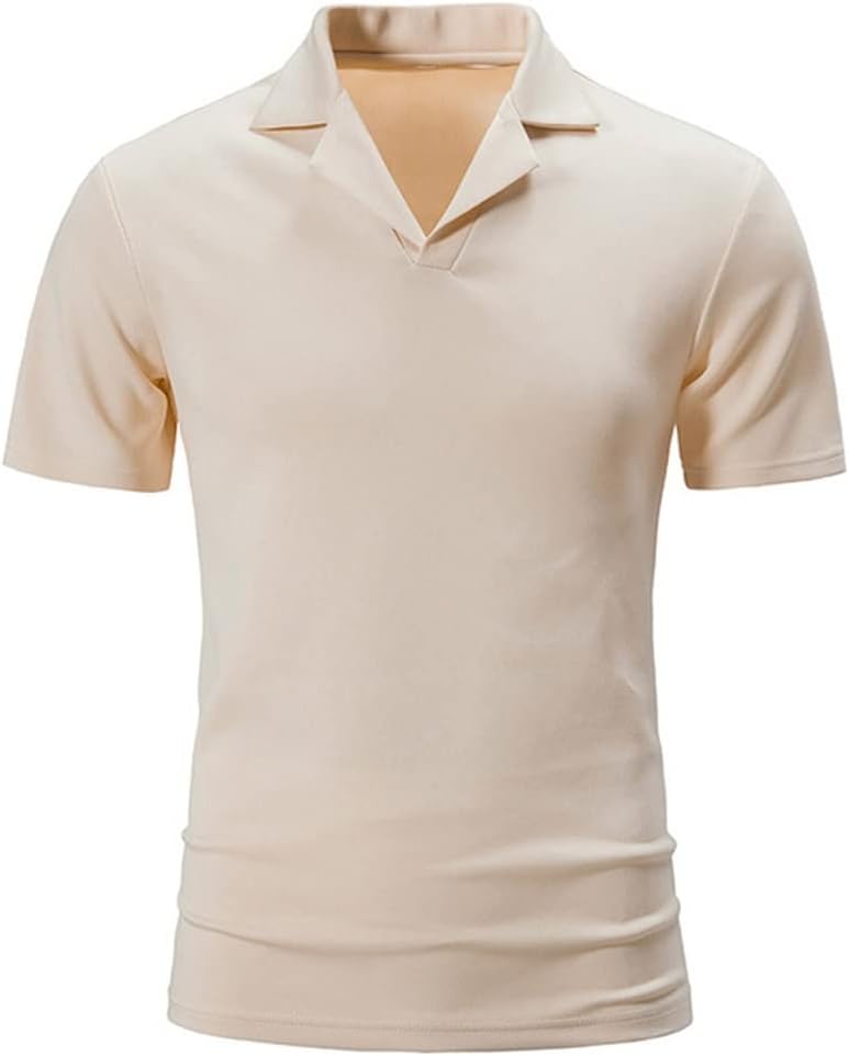 THJKUPO Men's Solid Color Short-Sleeved Shirt Casual Lightweight