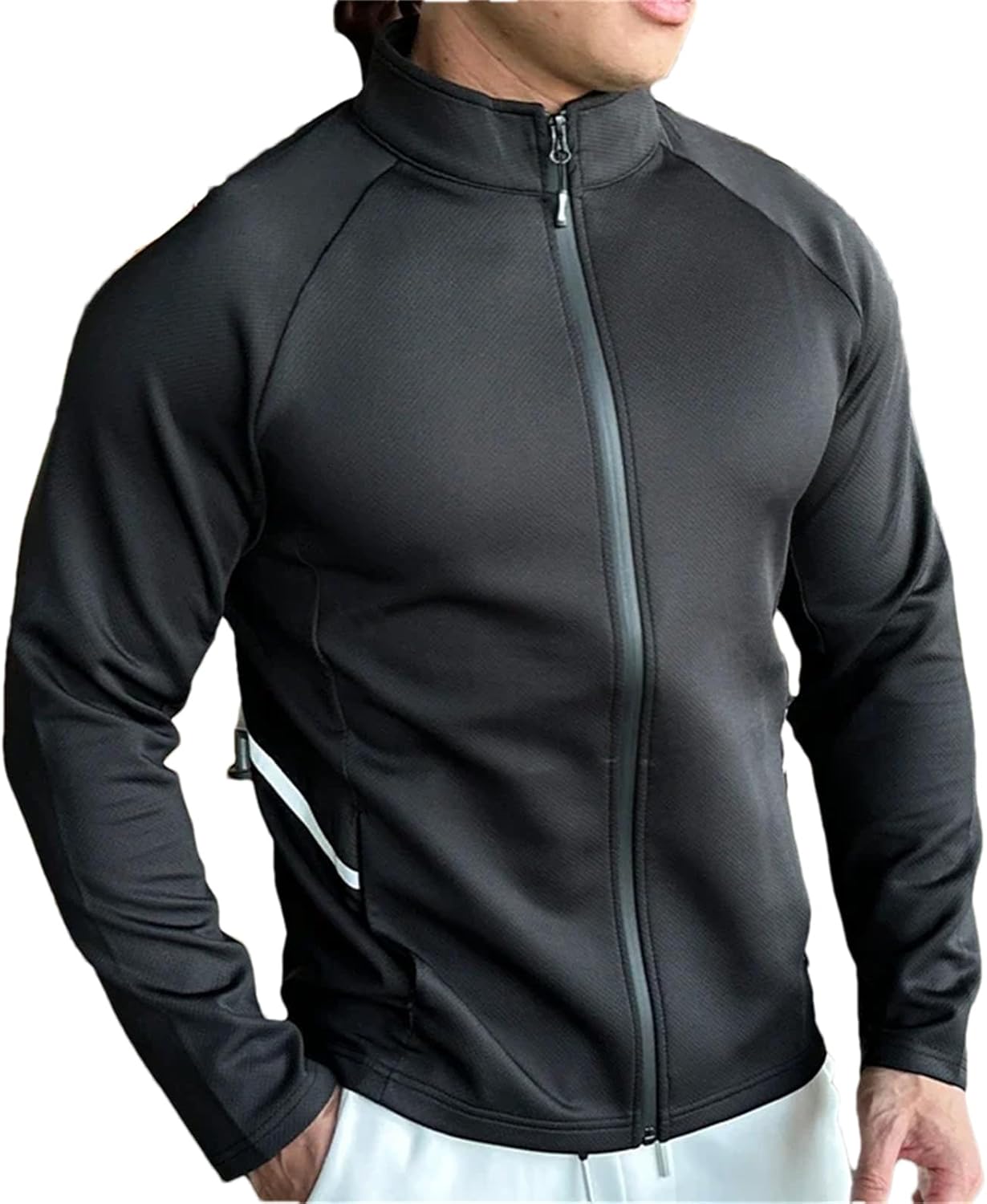 VMAKBUWIS Men's Jacket Sports Jersey Zip Up Long Sleeve T-Shirts Quick Dry Gym Fitness Coats Running Sweatshirts - Image 11